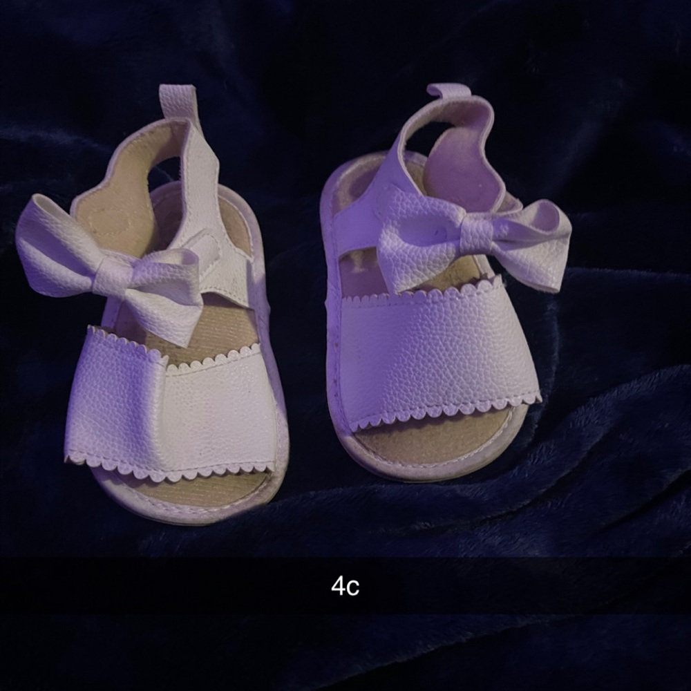 White Bow Kids Sandals